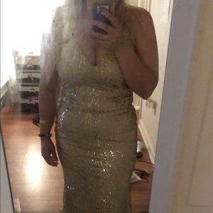 Gold sequin ball gown